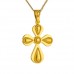 Χρυσός μασίφ Βυζαντινός σταυρός Κ14 με αλυσίδα